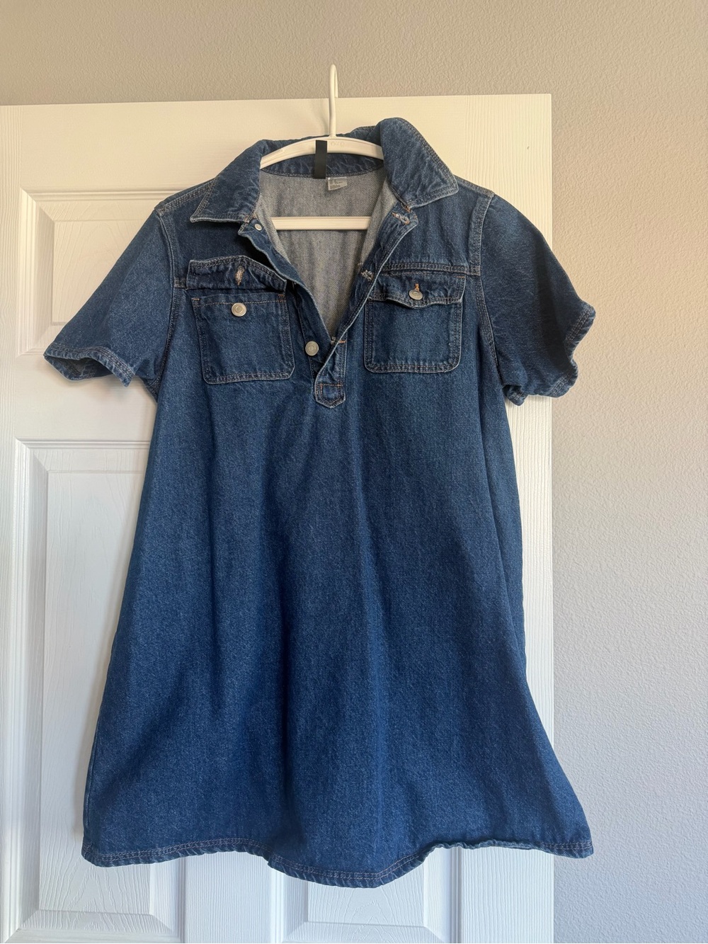 H&M Women’s Denim Polo Dress - Dark Blue
